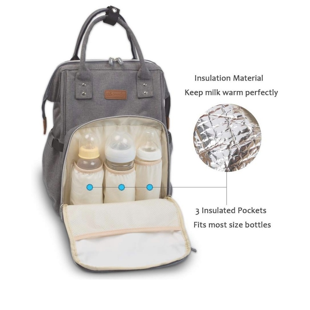 Grey diaper bag